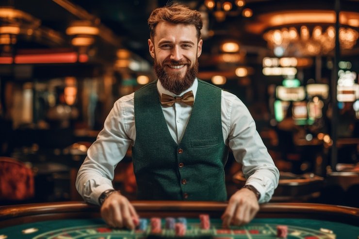 Pengguna menikmati hiburan sports dan casino dengan perangkat mobile di ruang santai